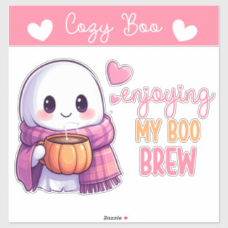 Cosy Boo Sticker Ghost mit Pumpkin Tasse & Schal