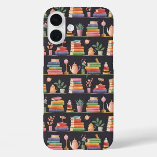 Cosy Book Nook Pattern iPhone 16 Plus Hülle