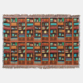 Cosy Bookshelves Throw Blanket Decke (Vorderseite)