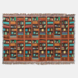 Cosy Bookshelves Throw Blanket Decke