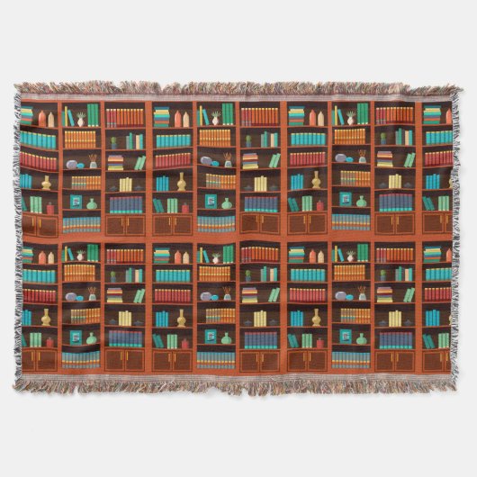 Cosy Bookshelves Throw Blanket Decke (Vorderseite)