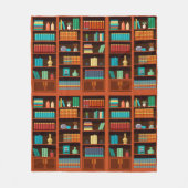 Cosy Bookshelves Throw Blanket Fleecedecke (Vorderseite)