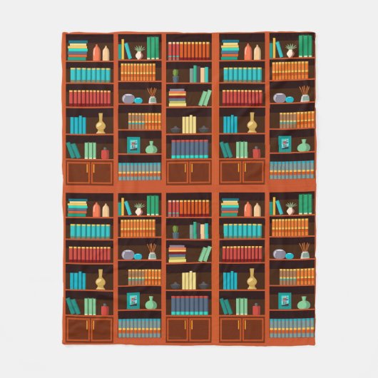 Cosy Bookshelves Throw Blanket Fleecedecke (Vorderseite)