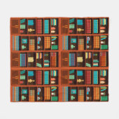 Cosy Bookshelves Throw Blanket Fleecedecke (Vorderseite (Horizontal))