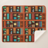 Cosy Bookshelves Throw Blanket Sherpadecke (Vorderseite (Horizontal))