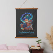 Cosy Bookworm Explorer | Whitcal Fox Reading Wandteppich Mit Holzrahmen (Schlafzimmer)