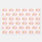 Cosy Bright Pink Snowman Weihnachten Geschenkpapier Set (Vorderseite 3)