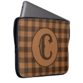 Cosy Brown Kariert Buffalo Print Muster Laptopschutzhülle (Vorne Rechts)