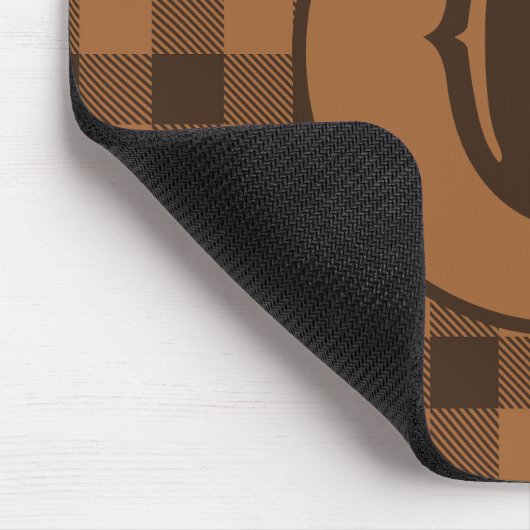 Cosy Brown Kariert Buffalo Print Muster Mousepad (Ecke)