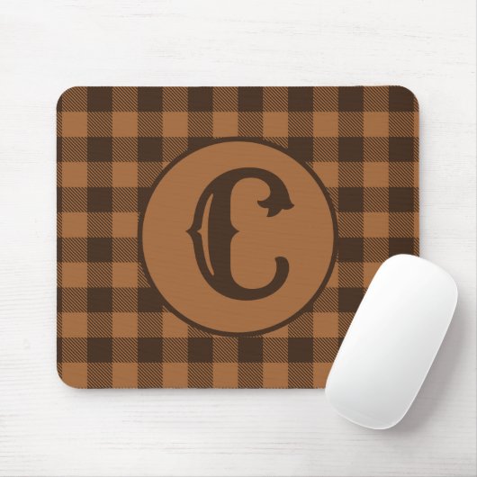 Cosy Brown Kariert Buffalo Print Muster Mousepad (Mit Mouse)