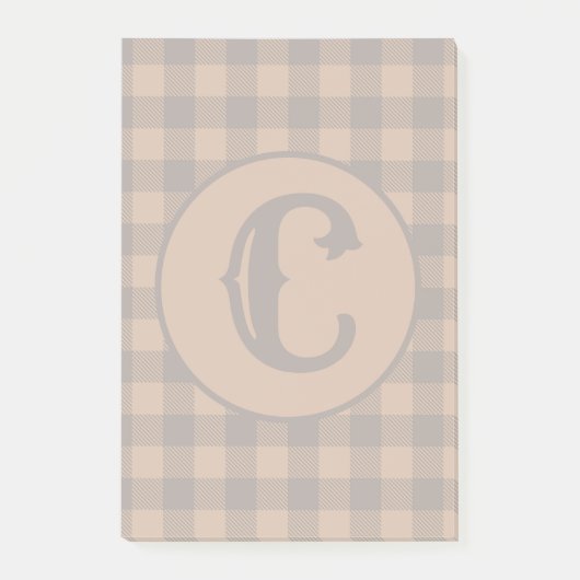 Cosy Brown Kariert Buffalo Print Muster Post-it Klebezettel (Vorderseite)