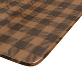 Cosy Brown Kariert Buffalo Print Muster Schneidebrett (Ecke)