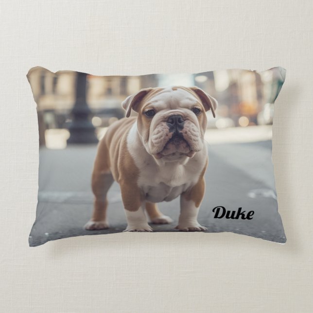 Cosy Bulldog Personalisiert Dekokissen (Vorderseite)
