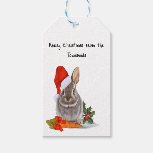 Cosy Bunny Christmas - Geschenk Tag Geschenkanhänger (Vorderseite)