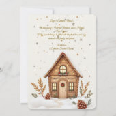 Cosy Cabin Christmas Card | Rustikaler Urlaub Einladung (Rückseite)