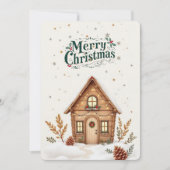 Cosy Cabin Christmas Card | Rustikaler Urlaub Einladung (Vorderseite)