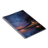 Cosy Cabin Reflections Starry Twilight Notebook Notizblock (Rechte Seite)