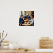 Cosy Cafe Conversation Poster (Küche)