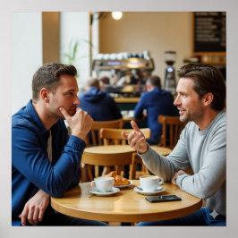 Cosy Cafe Conversation Poster