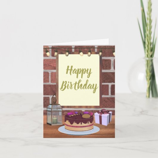 Cosy Café und Cake Birthday Card Karte (Vorderseite)