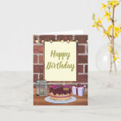 Cosy Café und Cake Birthday Card Karte (Gelbe Blume)