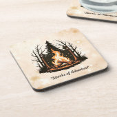 "Cosy Campfire Illustration" Getränkeuntersetzer (Linke Seite)