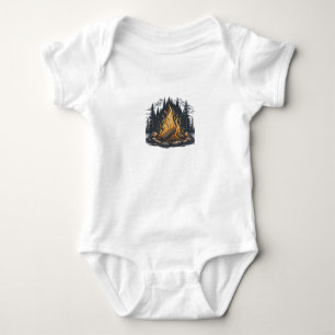 Cosy Campfire Sketch Baby Bodysuit Strampler