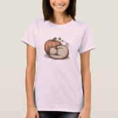 Cosy Cat and Pumpkin - Autumn Design T-Shirt (Vorderseite)