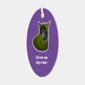 Cosy Cat in Hooded Outfit, Hacker Kitty - eigener Ornament Aus Metall (Vorderseite links)