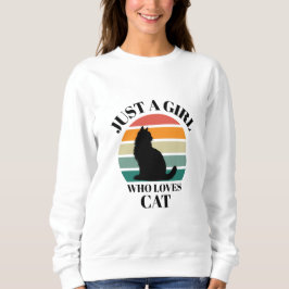 Cosy Cat Lover Retro Sunse Sweatshirt