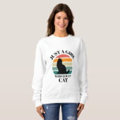 Cosy Cat Lover Retro Sunse Sweatshirt (Vorne ganz)