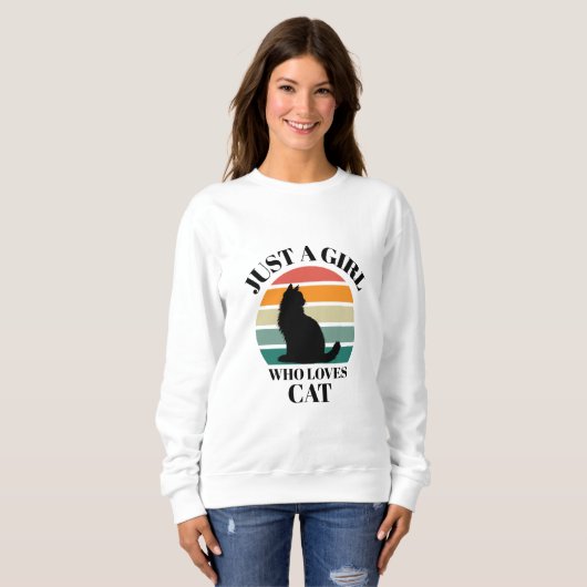 Cosy Cat Lover Retro Sunse Sweatshirt (Vorne ganz)