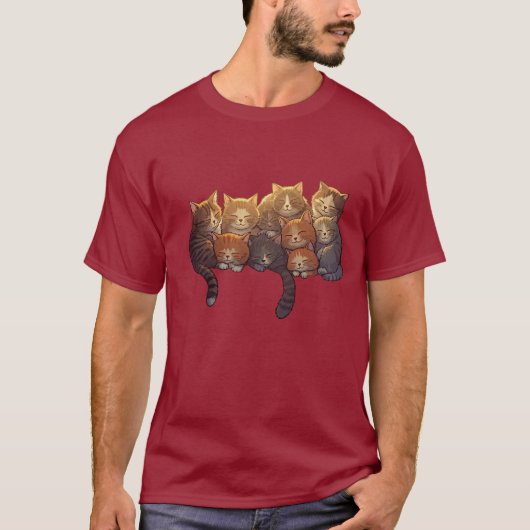 Cosy Cat Napping T-Shirt (Vorderseite)