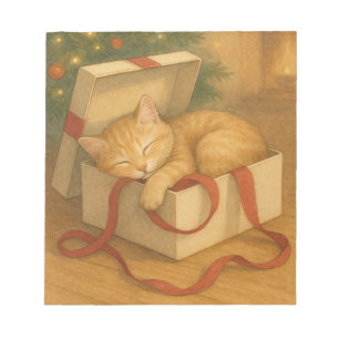 Cosy Cat Nickerchen Weihnachten Notizblock