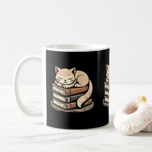 Cosy Cat On Books Lover Pet Besitzer & Cat Lovers Kaffeetasse