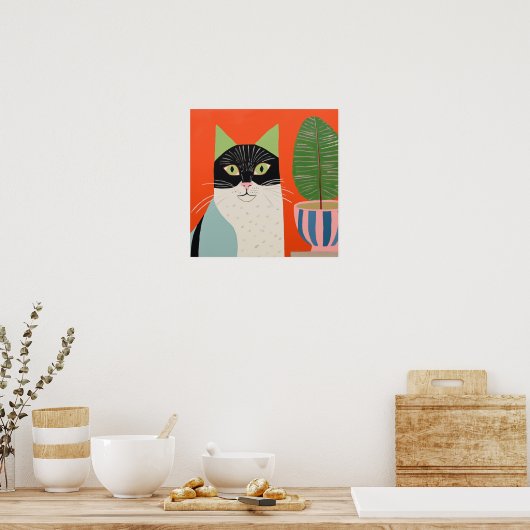 Cosy Cat Poster (Küche)