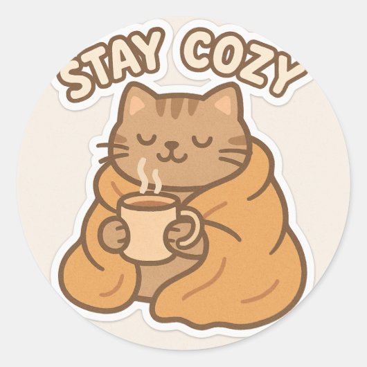 Cosy Cat Sticker bleibe - Warmes und unscharfes De (Vorderseite)