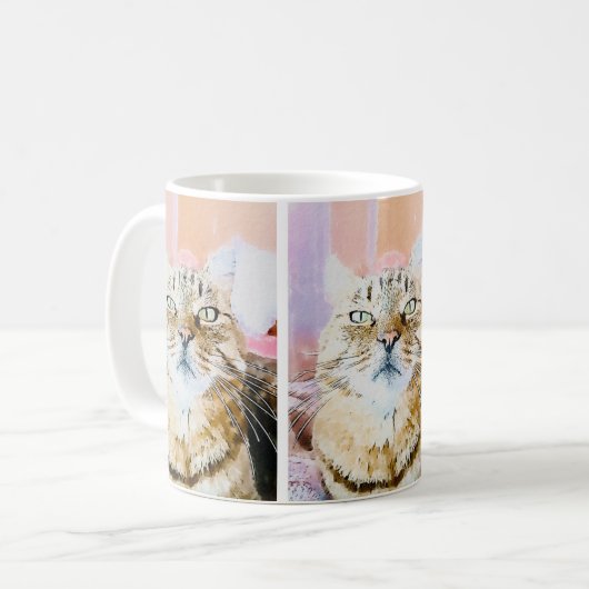 Cosy Cat Tasse - Whimsical Feline Design (Vorderseite Links)