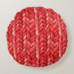 Cosy Chic Red Sweater Rundes Kissen