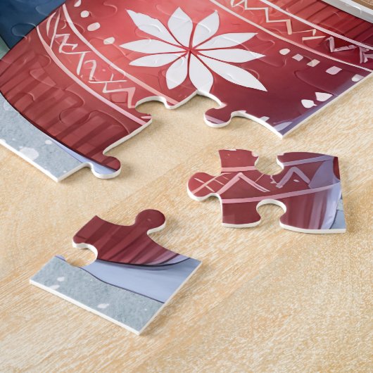 Cosy Chocolate Labrador Retriever Dog Weihnachten Puzzle (Seite)