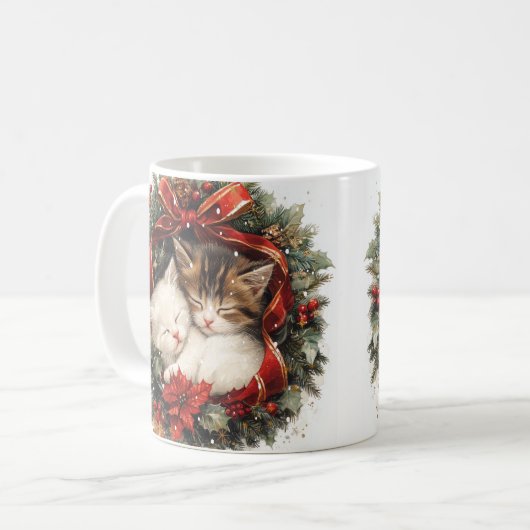 Cosy Christmas Kittens Kaffeetasse (Vorderseite Links)