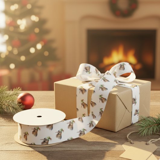 Cosy Christmas Kiwi Satinband
