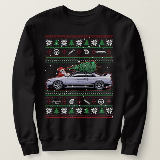 Cosy Christmas Nissan Skyline R33 GT-R Sweatshirt (Design vorne)