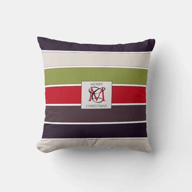 Cosy Christmas Pastell Color Palette Monogram Kissen (Vorderseite)
