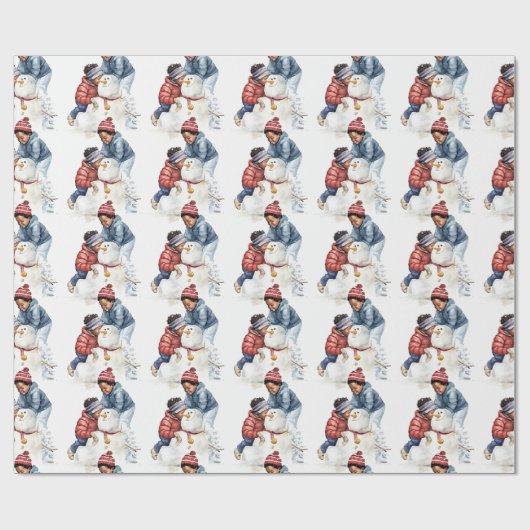 Cosy Christmas Snowman Geschenkpapier (Flach)