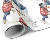 Cosy Christmas Snowman Geschenkpapier (Rolleneckpunkt)