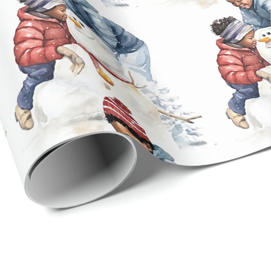 Cosy Christmas Snowman Geschenkpapier (Rolleneckpunkt)