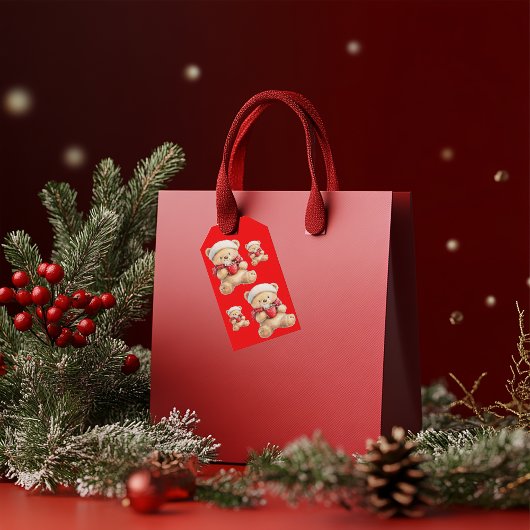 Cosy Christmas Teddy Bear Geschenkanhänger