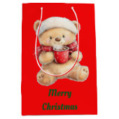 Cosy Christmas Teddy Bear Geschenktasche Mittlere Geschenktüte (Vorderseite)