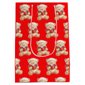 Cosy Christmas Teddy Bear Geschenktasche Mittlere Geschenktüte (Rückseite)